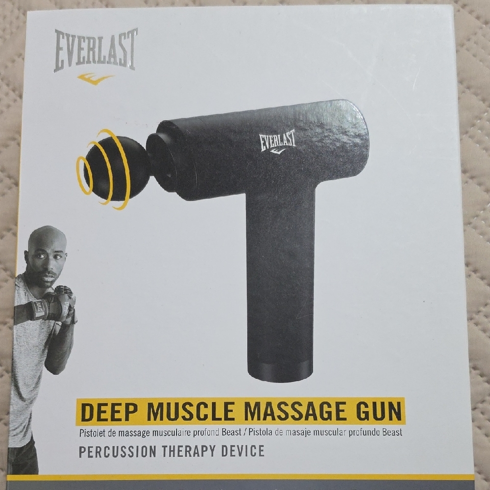 Everlast Black and Yellow Deep Muscle Massage Gun